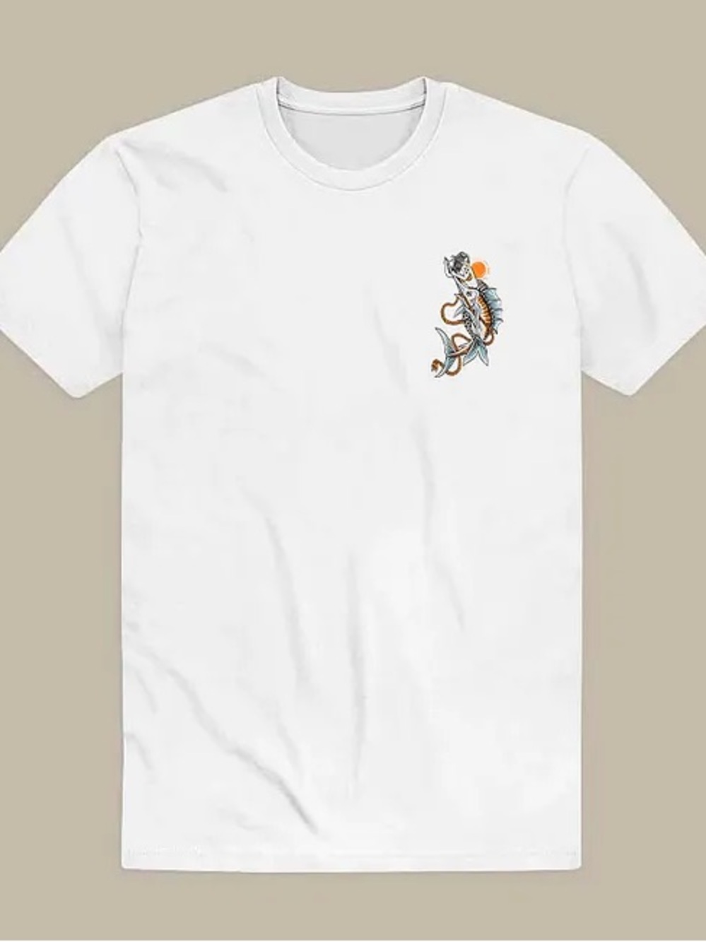Men's White 'Sink or Swim' Graphic Tee - Nautical Swim Shirt - Picture 2 of 3